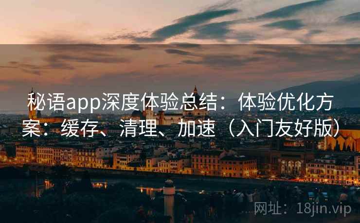 秘语app深度体验总结：体验优化方案：缓存、清理、加速（入门友好版）