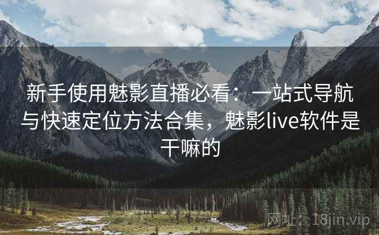新手使用魅影直播必看：一站式导航与快速定位方法合集，魅影live软件是干嘛的
