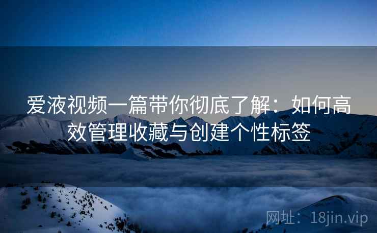 爱液视频一篇带你彻底了解：如何高效管理收藏与创建个性标签  第1张