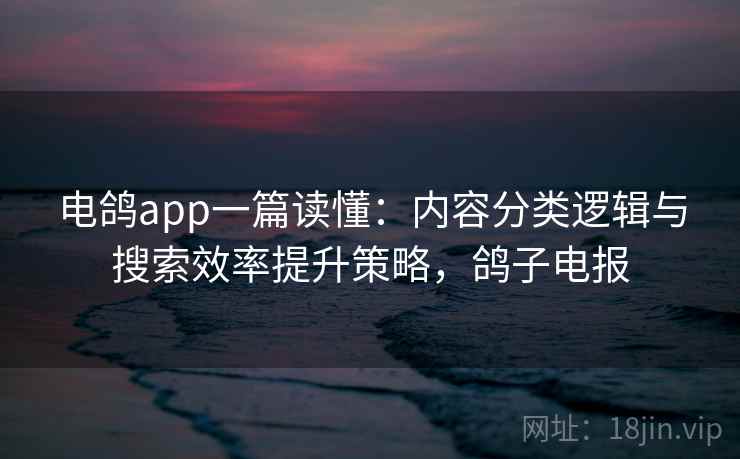 电鸽app一篇读懂：内容分类逻辑与搜索效率提升策略，鸽子电报