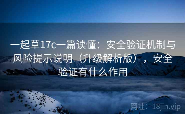 一起草17c一篇读懂：安全验证机制与风险提示说明（升级解析版），安全验证有什么作用  第1张