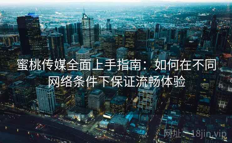 蜜桃传媒全面上手指南：如何在不同网络条件下保证流畅体验