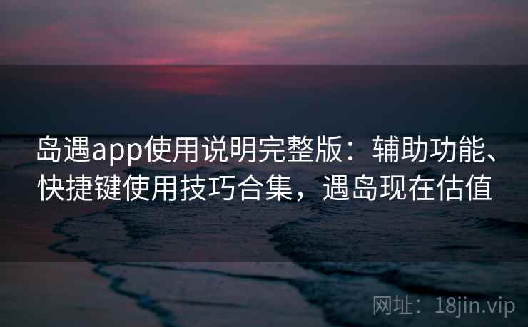 岛遇app使用说明完整版：辅助功能、快捷键使用技巧合集，遇岛现在估值
