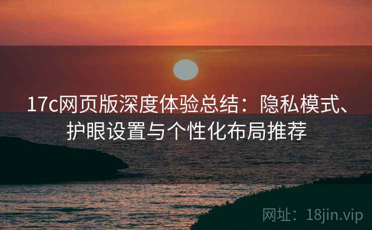 17c网页版深度体验总结：隐私模式、护眼设置与个性化布局推荐