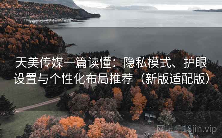 天美传媒一篇读懂：隐私模式、护眼设置与个性化布局推荐（新版适配版）